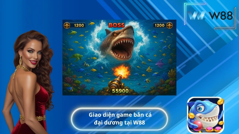 Giao diện game bắn cá đại dương tại W88
