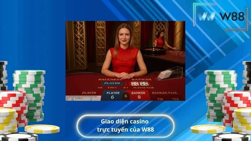 Giao diện casino trực tuyến của W88