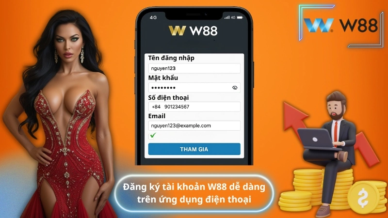 Đăng ký tài khoản W88 dễ dàng trên ứng dụng điện thoại