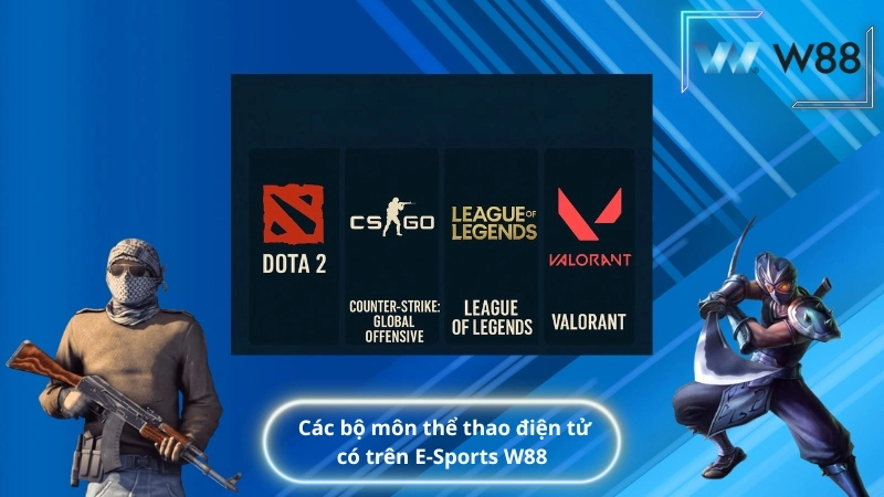 Các bộ môn thể thao điện tử có trên E-Sports W88