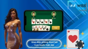 Giao diện phòng đánh bài trực tuyến hiện đại