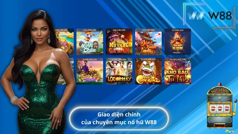 Giao diện chính của chuyên mục nổ hũ W88