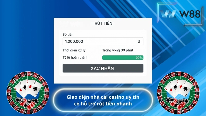 Giao diện nhà cái casino uy tín có hỗ trợ rút tiền nhanh