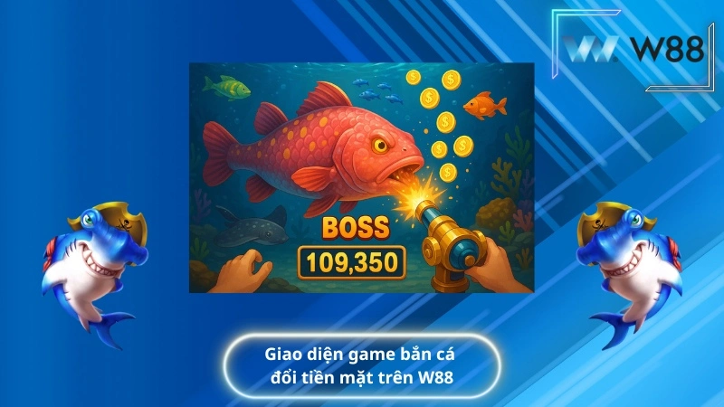 Giao diện game bắn cá đổi tiền mặt trên W88