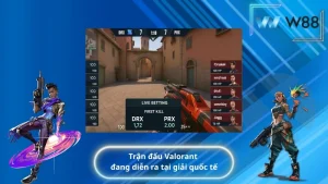 Trận đấu Valorant đang diễn ra tại giải quốc tế